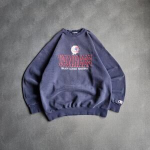 Vintage New York Yankees Logo Athletic MLB Navy Sweatshirt XL